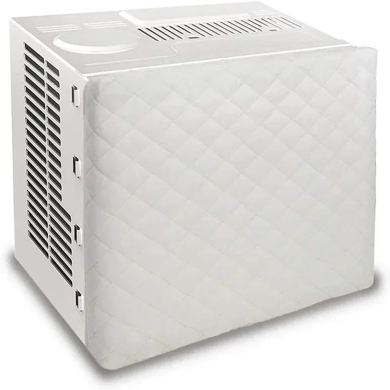 Quilted Fabric Air Conditioner Cover for Indoor/Window Ac Units Elastic Strap Dustproof Protective Cover for Air Conditioning