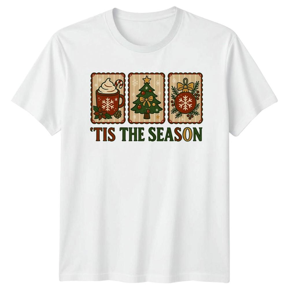 Tis The Season Christmas Holidays Unisexs Unisexs Graphic Tee Shirt S
