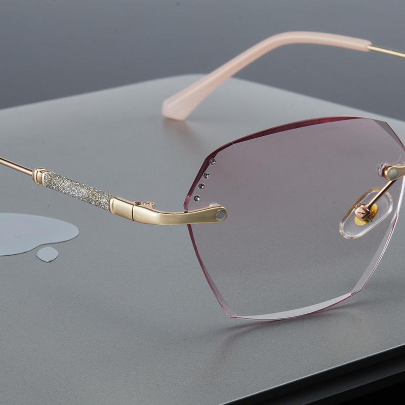 New Fashion Diamond Cut Reading Glasses Anti Blue Light Vintage Transparent Prescription Eyewear 0 To +4.0