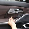 Car Interior Door Handle Bowl Cover Trim Frame Carbon Fiber Look Stickers for BMW 3 Series G20     Accessories