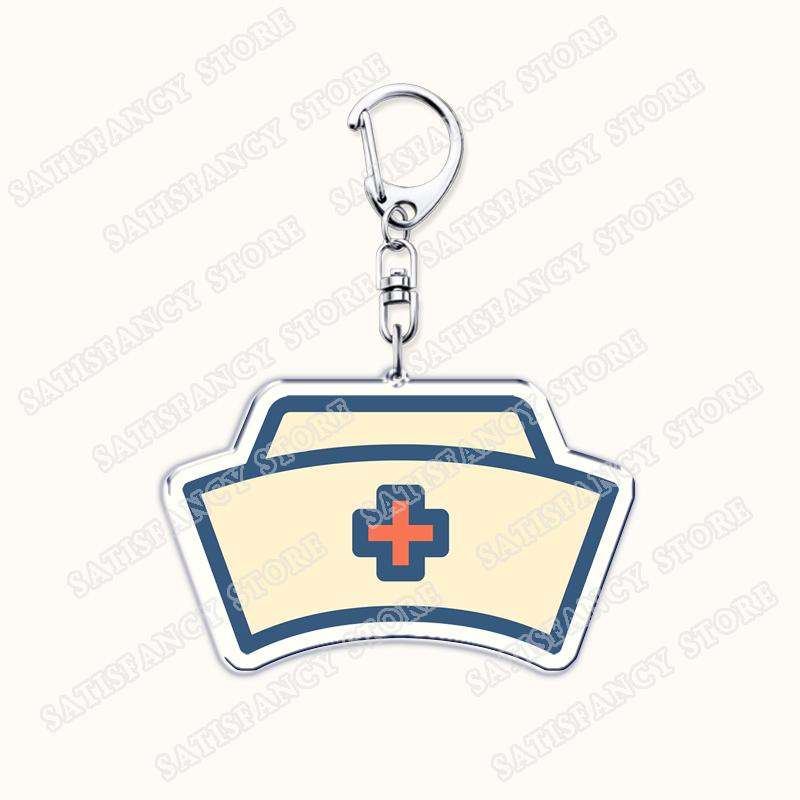 

Cute Cat Rn Nurse Doctor Keychains for Women Accessories Bag Medical Registered Nursing Student School Keyrings Jewelry Gifts