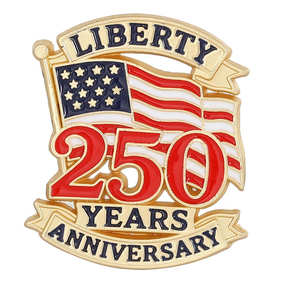 

1/4Pcs 2026 Us National Day 250Th Anniversary Environmental Alloy Drip Oil Badge Honor Brooch Suit Coat Jewelry Accessory A4