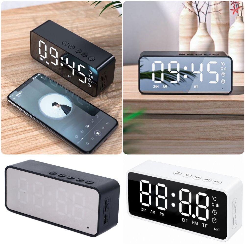 5.0 Bluetooth Mirror Surface Alarm Clock Rechargeable Bluetooth Speaker Home Decoration