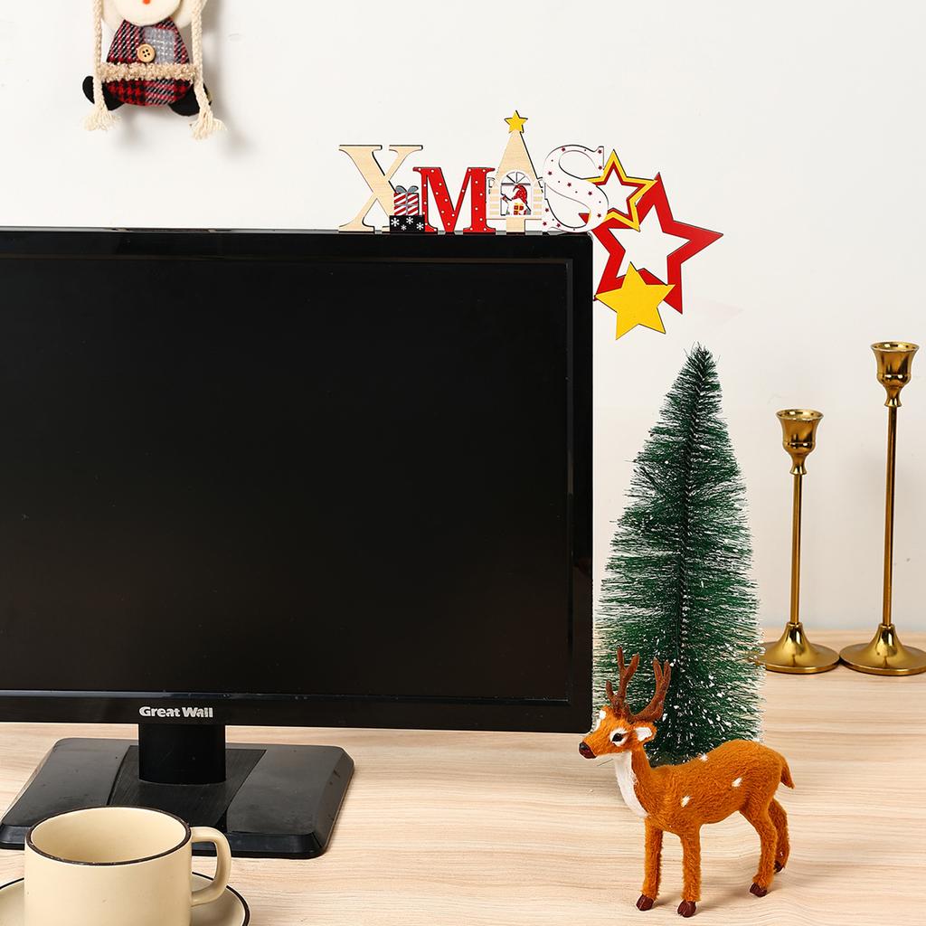 Christmas Wooden Corner Door Frame Decoration Home Door Corner Hanging Wooden Applique Festive Christmas Gifts Wall Signs