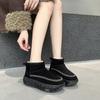 Kleine Schneestiefel Damen Winter Neue Reifensohle Kurze Stiefel Innere Höhenverstellung Rutschfest Warm Baumwollschuhe Mao Mao Schuhe