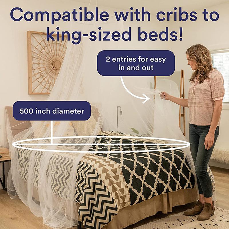 Summer Polyester Mesh Fabric Home Bedroom Hanging Decor For Double Bed Hung Dome Mosquito Net Baby Adults Summer Elegant
