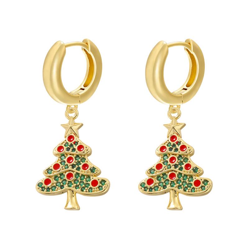 Exquisite And Beautiful Santa Claus Bells Gift Bag Earrings Autumn And Winter Christmas Element Earrings Female Ve1010-1017