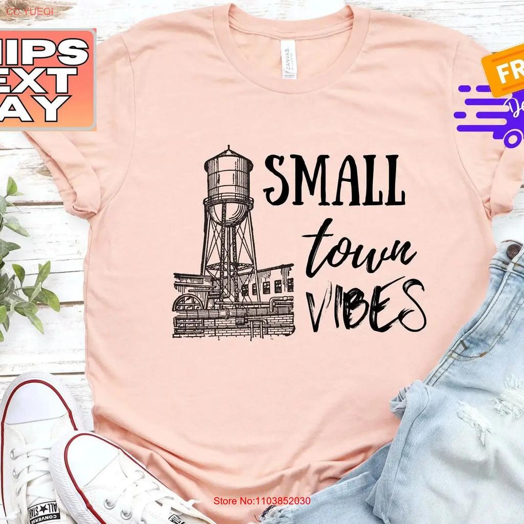 Small Town Vibes T Shirt Towner Life Just A Girl From Gift Vintage Top For Everyday Wear Breathable Soft Slightly