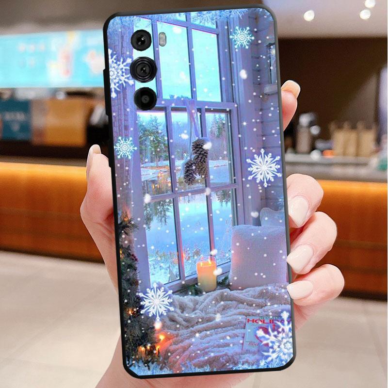 Phone Case For Motorola Edge 50 40 Pro 60 50 40 30 Ultra Neo Fusion Moto G85 G72 G53 G54 G84 G13 G32 Christmas Deer Snowman