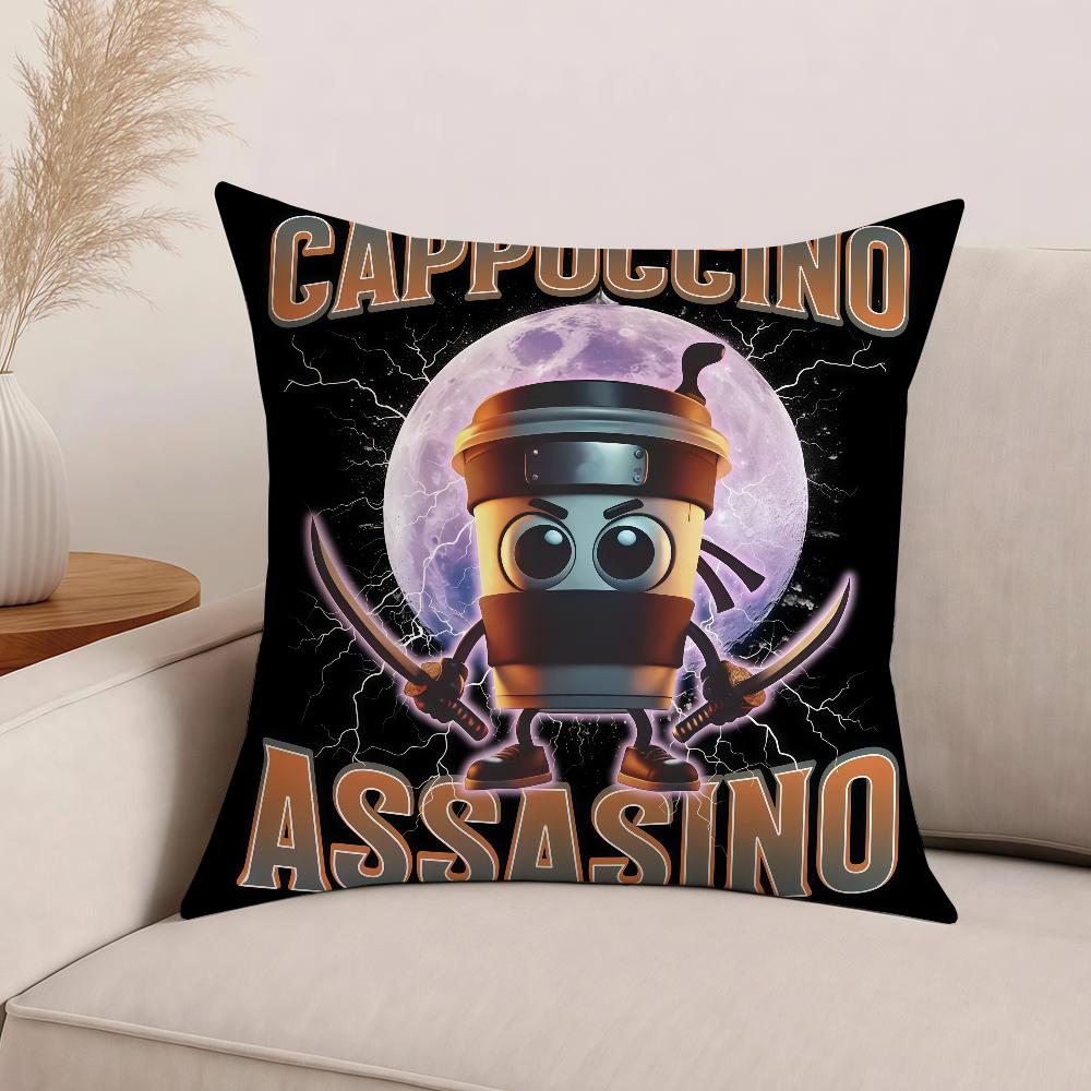 Cartoon Cappuccino Assassino Pillow Case Office Cushions Suitable For Sofa Car Bedroom Decorative Cushion Cover
