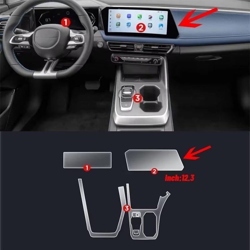 TPU Navigation Anti Scratch interior Protection Film For GAC EMZOOM GS3 2024 Auto Central Control Screen GPS Navigation
