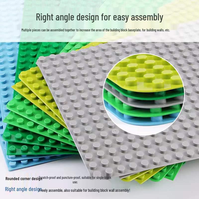 Cross-border 16x32 Large Particle Building Block Baseplate with 24x24 Rounded Corner, Right Angle, 38.4x38.4 Wall Baseplate
