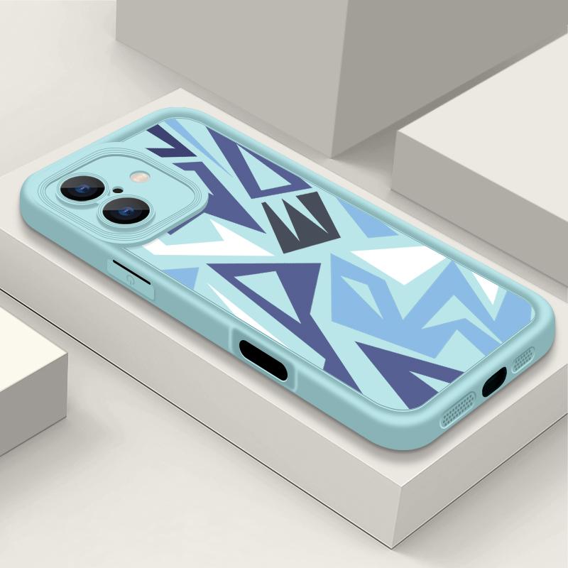 For iPhone 16 Pro Max 15 Pro 14 Plus 13 12 11 XS XR 8 7 Case Shell Geometry Print TPU Soft Shockproof Matte Phone Cover