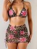 Leopard Print Bikini Set With Polyester Fabric And Padded Hanging Neck For Water Sports