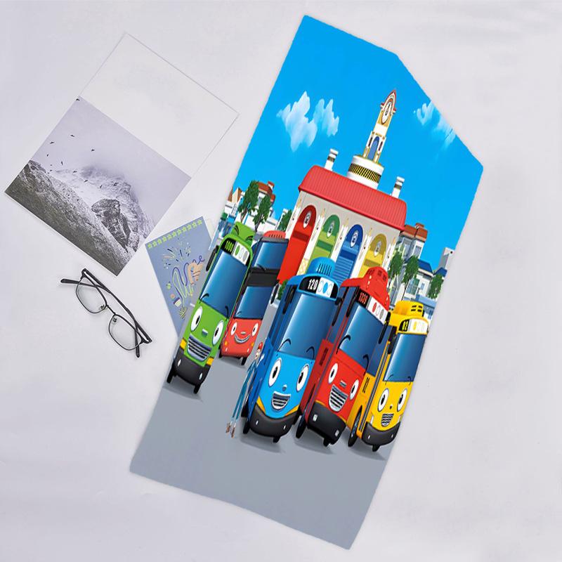 1pc Tayo The Little Bus1 Beach Towel, Beach and Seaside Swimming Pool Equipment, Fashion Pattern, Rectangular, Travel Essentials