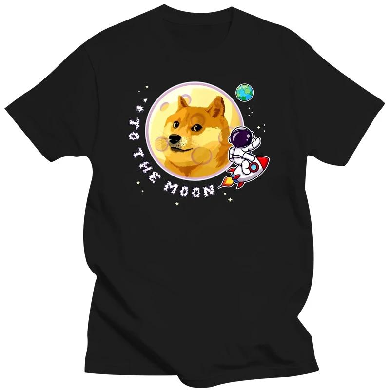 

Футболка с изображением криптовалюты Bitcoin Dogecoin Rocket Crypto Meme, летние свободные хлопковые мужские футболки Harajuku с круглым вырезом S бежевый