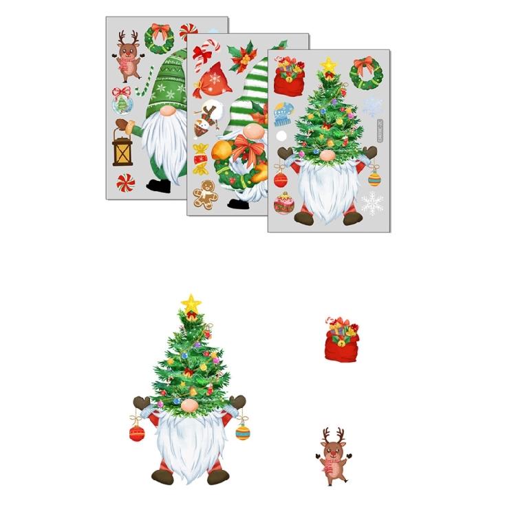 Glass Door Adhesive Decals Window Stickers Faceless Dwarf for Christmas Sticker