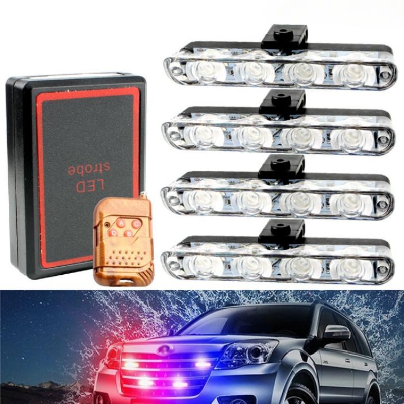 16 LED Bezdrátové nouzové blikající světlo do auta LED 12V pro přívěs, nákladní automobil, stroboskop, policejní výstražné světlo, automatická diodová lampa