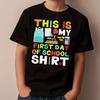 Jungen Erster Schultag Aufdruck Rundhals Kurzarm T-Shirt