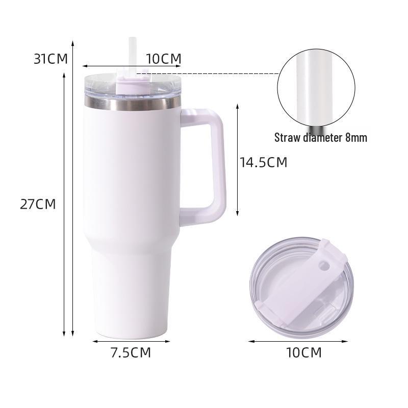 40oz Bärbar Rostfri Dubbelväggig Ismugg med Sugrör - Stor Kapacitet & Isolerad.