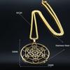 Yoga Hindu Buddhism Flower of Life Stainless Steel Necklace Gold Color Sacred Geometry Symbol Necklace Jewelry collares N620S0