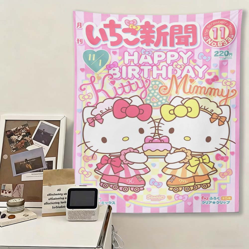 

Милый гобелен Hello Kitty Бохо мандала Настенное панно для гостиной спальни Домашний декор 74x94cm(29x37in)
