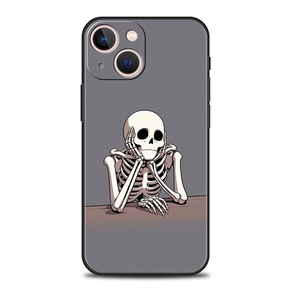 Phone Case For iPhone 17 16e 15 14 13 12 11 Pro Max SE 7 8 Plus Shell iPhone 16 Soft TPU Cover Hard Pink Purple Skull