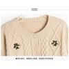 Embroidered Sweater Jacket Women's Short Loose Knitted Cardigan Round Neck Floral Thread Long-sleeved Top