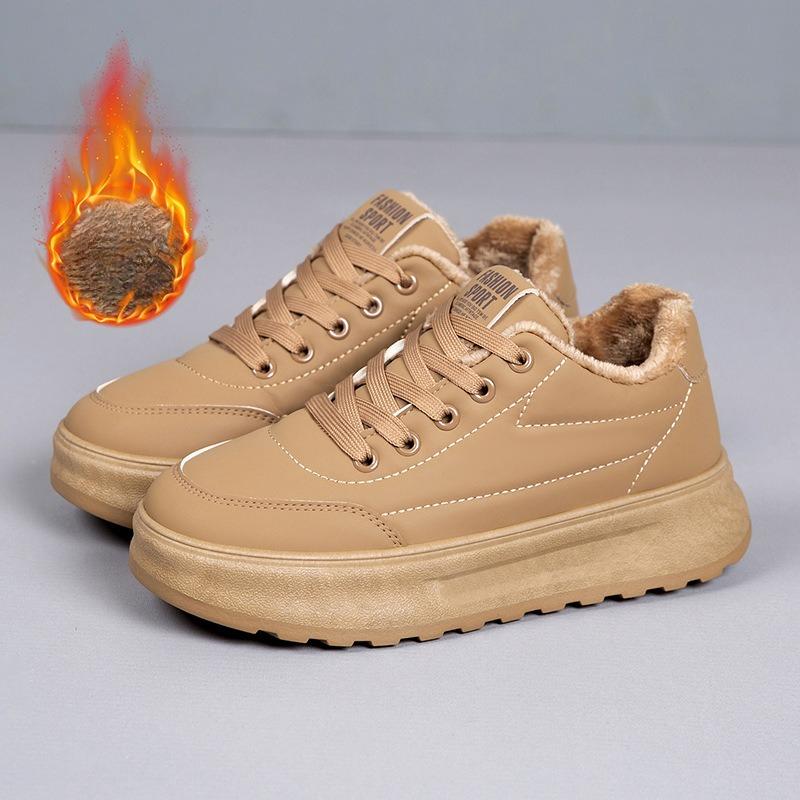 Fleece Cotton Shoes, Women's Snow Cotton Thick-soled Board Shoes, Versatile Anti-slip Casual Shoes