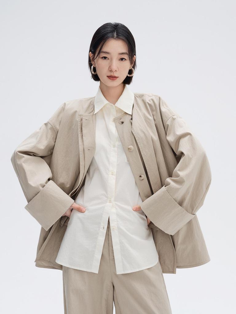 Women's Casual Loose Fit Pure Cotton Pocket Long Sleeve Shirt - 2026 Spring Collection