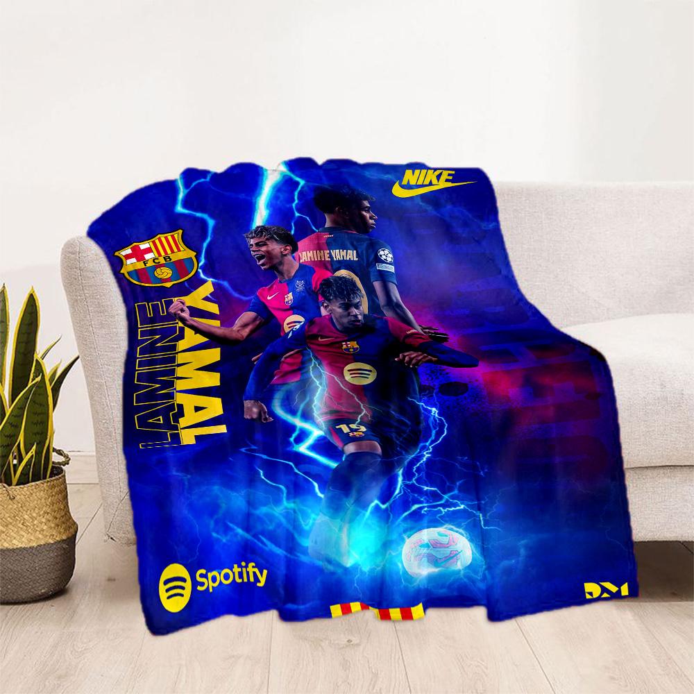 Lamine Yamal's Spain's Soccer Star Blanket Ultra-Soft Suitable for Seaside Picnics Sofa Four Seasons Universal Playful Design