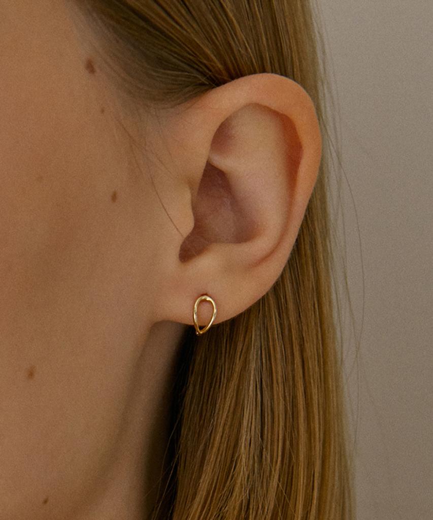 Akarki 14K Or Flow One-Touch Ring Earrings