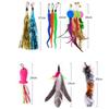 10 Styles of Cat Feather Toys,Telescopic Fishing Rod Toys for Teasing Cats,Accompanying Training, Suitable for All Kinds of Cats