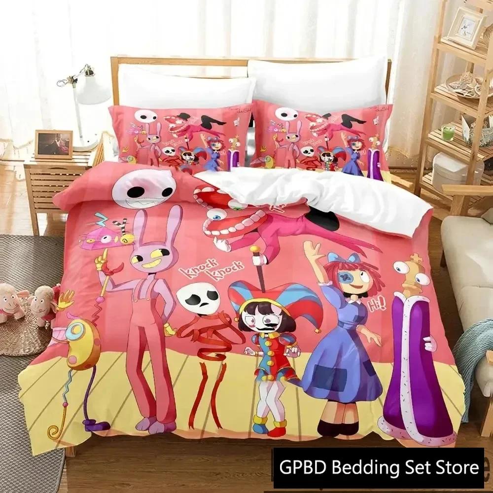 Luxury New 3D Print Cartoon Amazing Digital Circus Bedding Set Double Twin King Duvet Cover Pillowcase Boys Girls Adults Bedroom