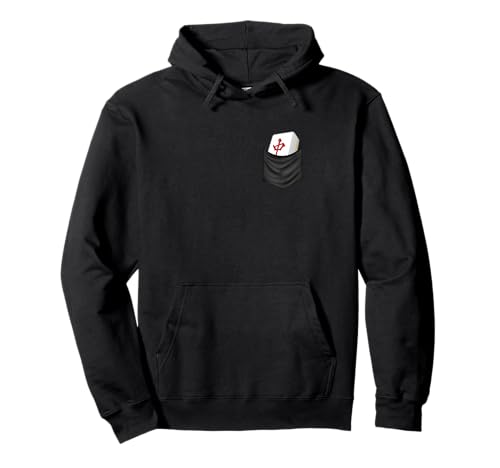 Medium Mahjong Tile T-Shirt, Funny Merchandise, Clothing, Funny T-Shirt with Text, Funny Text, Men s Pocket-Out Hoodie