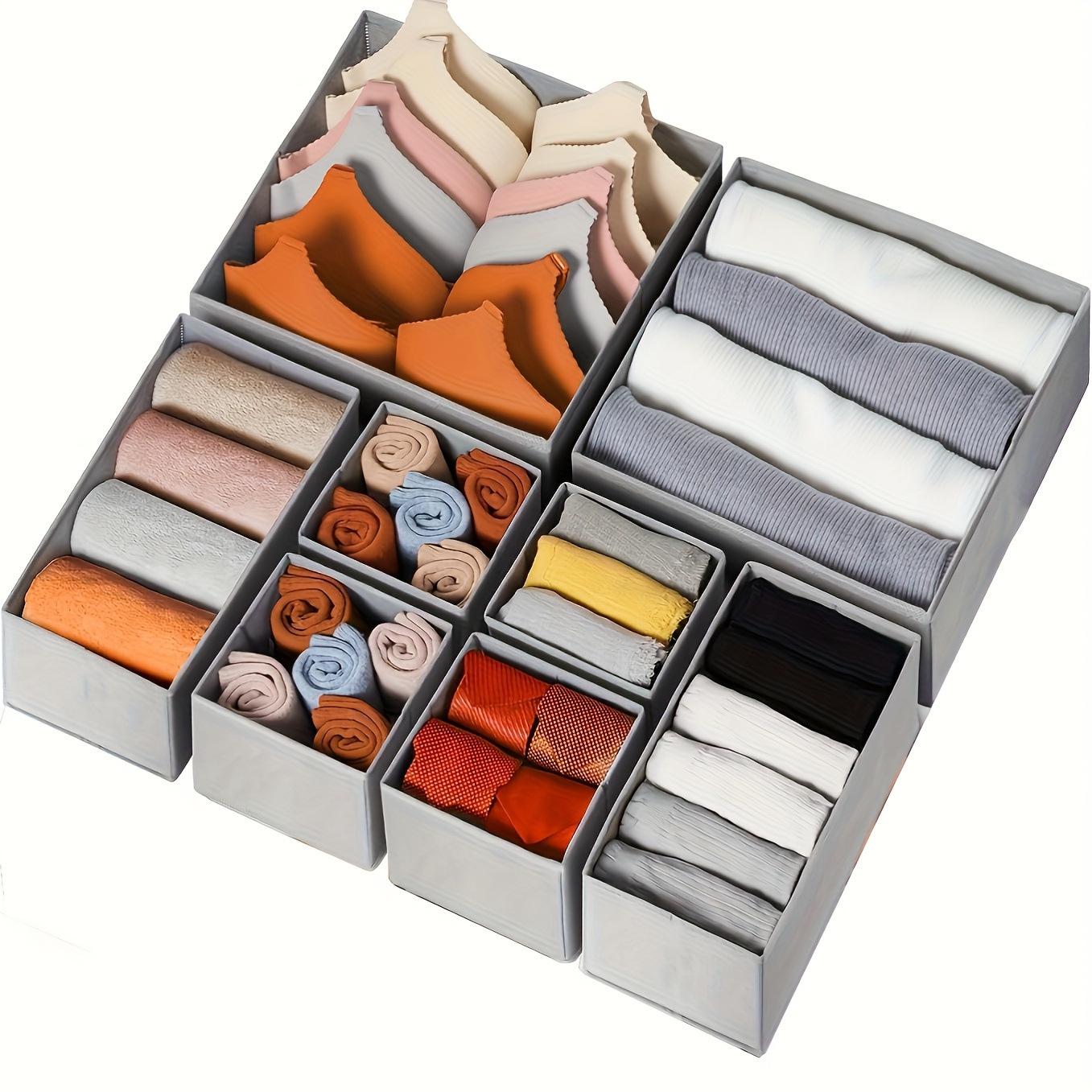 

Набор из 3 коробок для хранения нижнего белья без крышек: Классифицированный органайзер с нижней пластиной и коробкой на молнии