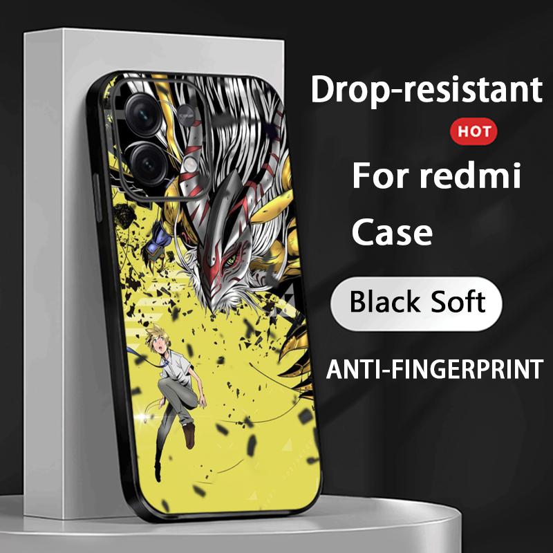 Classic Anime Digimon Japan Art Poster Phone Case For Redmi Note 14 13 12 11 Pro Plus S 5G 14C A3 Soft Black Phone Cover