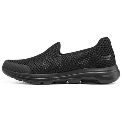 Mens Go Walk Simple Solid Color Shock Absorbing Durable Breathable Low Top Casual Shoes Men Sneaker Black 894132-BBK