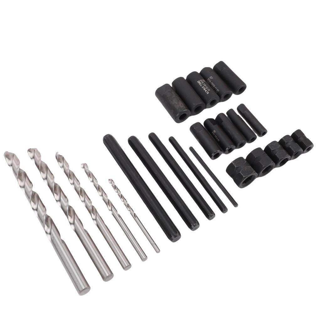 25 Pcs Screw Extractor Set High Hardness Steel Easy Out Broken Bolt Extractor Kit with Storage Case