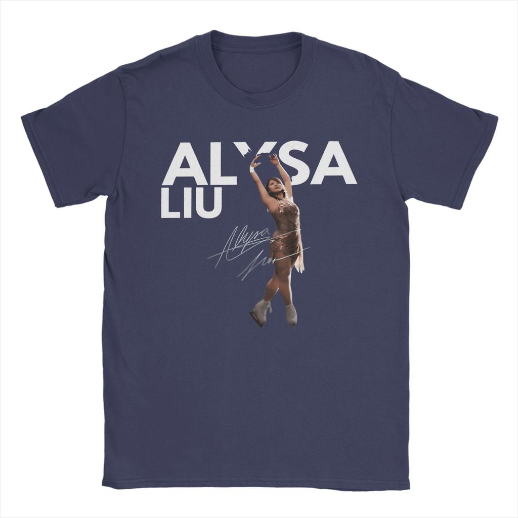 Vintage Alysa Liu Usa Skating TShirts for Unisex Crewneck Cotton T Shirts Short Sleeve Tee Shirt Gift Idea Clothes