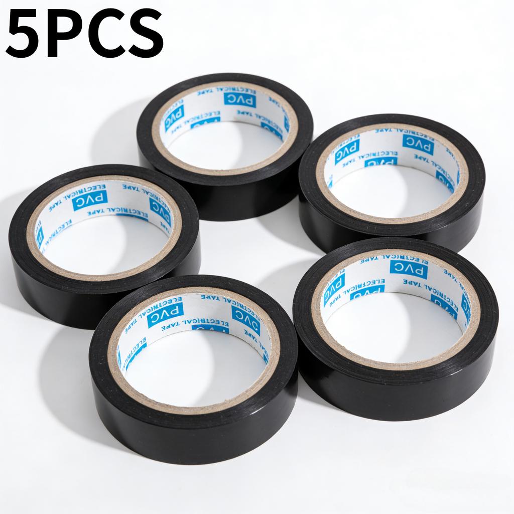Insulating Electrical Tapes PVC Flame Retardant Black Self Adhesive Electric Wire Protection Tapes Waterproof Durable High-Temp