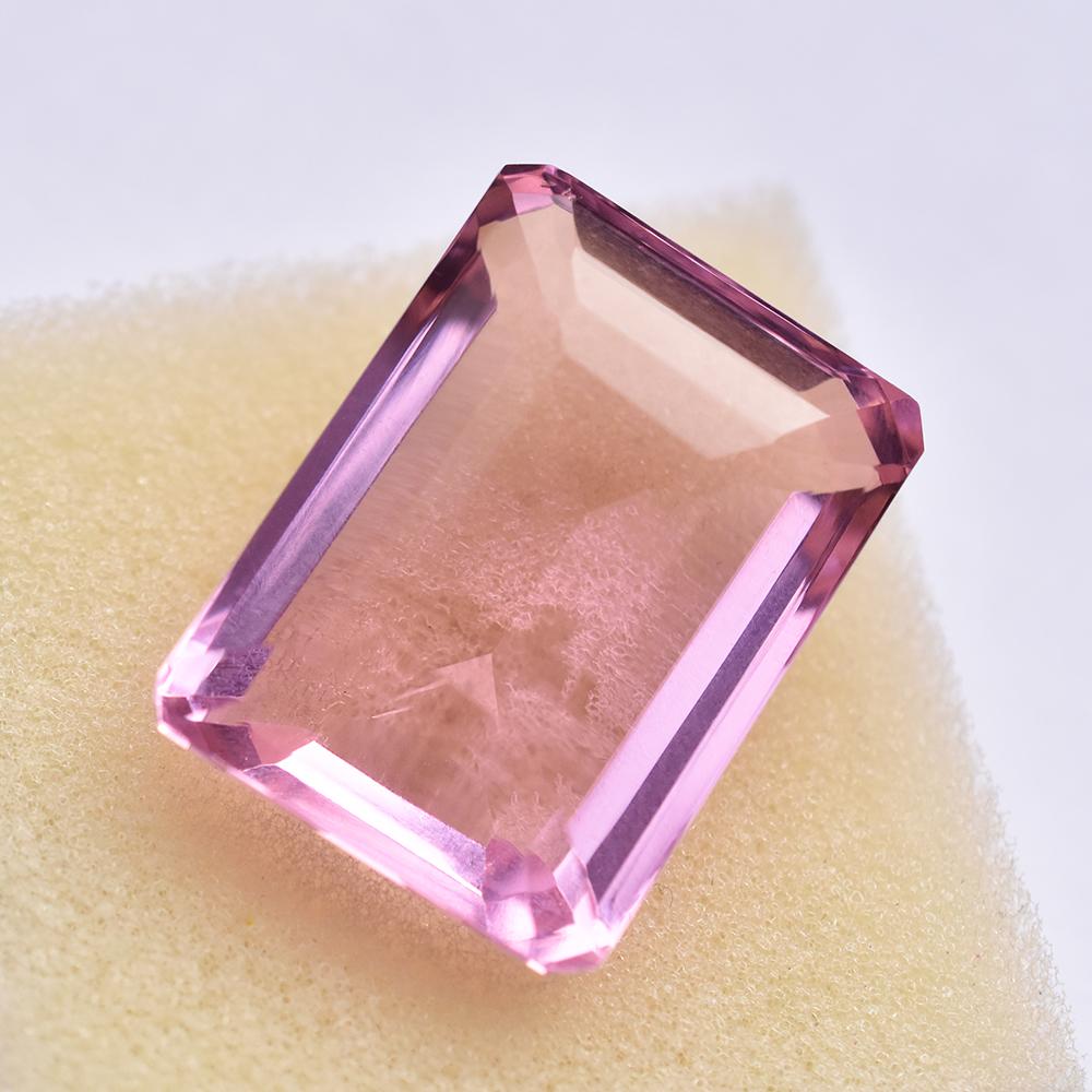 30x22mm CERTIFIED Emerald Cut NATURAL Pink Topaz Loose Gemstone For Collectors