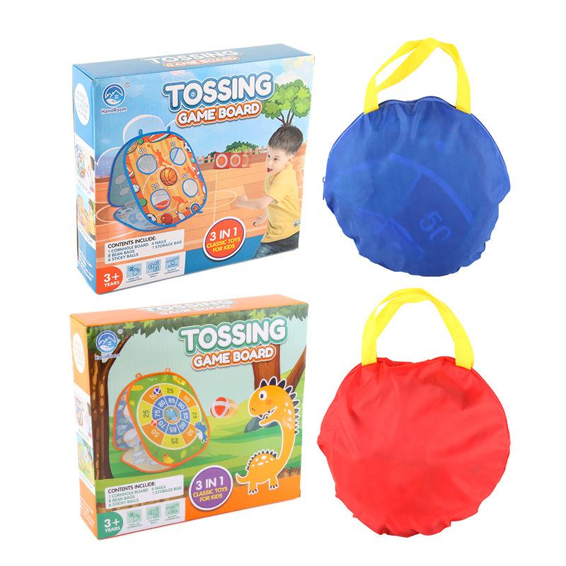 Children's Dinosaur Sandbag Throwing Game Tent Darts Sticky Ball Outdoor Parent-Child Interactive Game