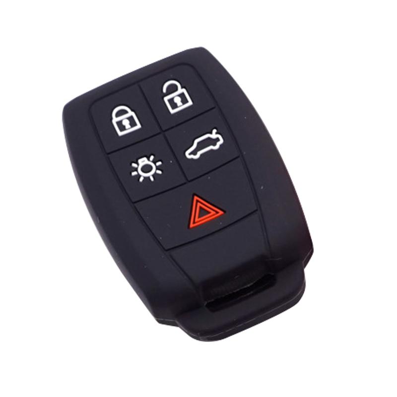 5 Buttons Car Auto Smart Car Key Shell Case Cover Fit for Volvo XC90 S60 C70 C30 V50 S40 2006 2007 2008 2009 Black Silicone New