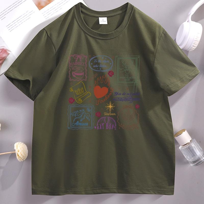 Vintage Throne of Glass Acotar Tshirt Casual Darkness Graphic Tees Round Neck Comfortable Printed T Shirt Unisex Unisex Clothes