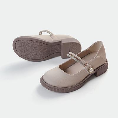 Mary Jane płytkie pojedyncze buty damskie 2025 nowe retro miękka skóra wewnętrzne podwyższenie obcasa brytyjskie małe skórzane buty bajkowe mały rozmiar 3233