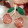 Stylish Cherry Pendnat Keychain Bag Charm Eye Catching Cherry Keychain Accessory Fashionable Hangings Decoration