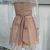 European and American Strapless Style Fashionable Mesh Backless Dress for Women