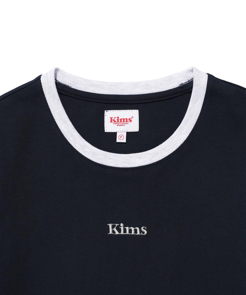 Kimseupeulesikoteunmakes (Unisex) Kims Logo Ringer Tee Navy