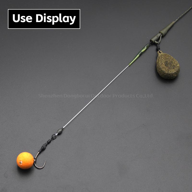 6pcs Carp Fishing Rig Kit Combi Spinner Rig With Bait Folss Fine Latch Needle Floss Cap Hook 2 4 6 PTFE Coated Micro Barb Curve Shank Carp Hooks